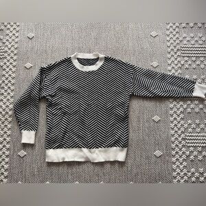 Women’s Black and White Striped Sweater